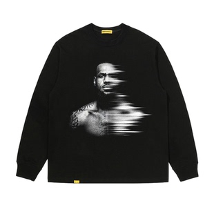 摇滚计划美式潮牌短袖男球星詹姆斯黑化篮球服训练服纯棉吸汗T恤