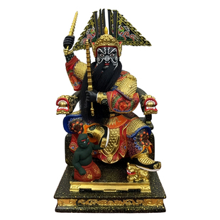 七代巡王爷公七省巡按大人神像香樟木雕古彩城隍公家用供奉摆件