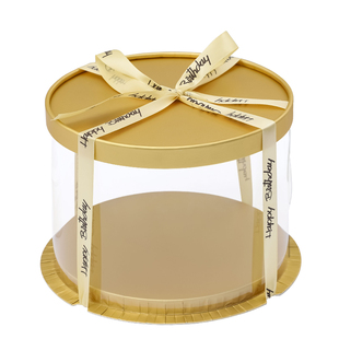 透明生日蛋糕盒子包装盒圆盒4四6六8寸单双高圆形礼品打包盒定制