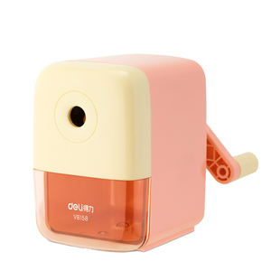 得力自动进笔削笔机转笔刀儿童手摇铅笔削笔器小学生削笔刀手动卷笔刀儿童学生可爱便携削铅笔机刨笔机手摇