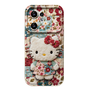 适用于VivoS30promin手机壳s20新款HelloKitty链条s19Pro碎花凯蒂猫17/16e毛绒15/12可爱秋冬10/9爆火软硅胶