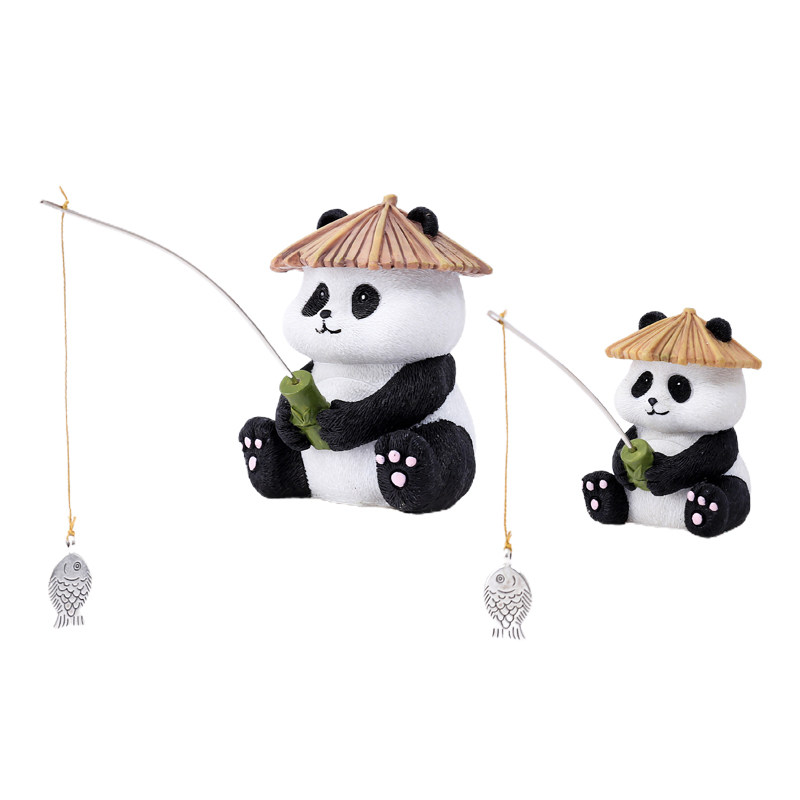 生态古法鱼缸边草缸乌龟缸熊猫钓鱼装饰摆件中式假山流水鱼池造景