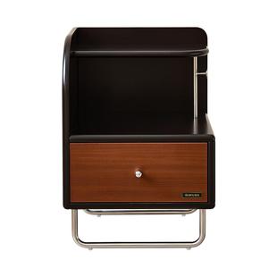 全友家居中古风床头柜家用卧室2025新款多元床头收纳置物储物柜