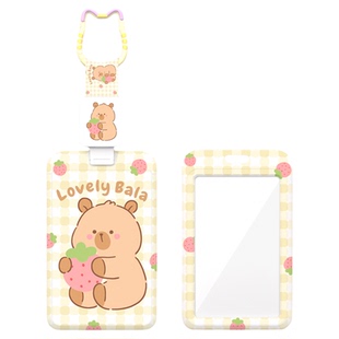 卡皮巴拉挂包卡套伸缩挂绳钥匙扣公交保护套饭卡校园卡地铁门禁八达通羊城通刷卡挂件ins学生高颜值卡包防丢