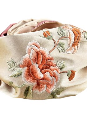非遗蜀绣芙蓉真丝围巾送朋友礼品