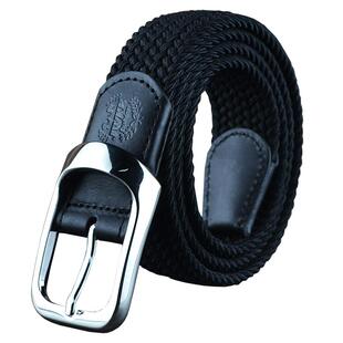 商务休闲男士编织腰带中年青年弹力帆布针扣皮带高尔夫运动裤带潮
