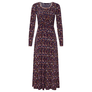 马天奴女装春秋新款印花连衣裙收腰大摆长裙收腰时尚气质流行礼裙