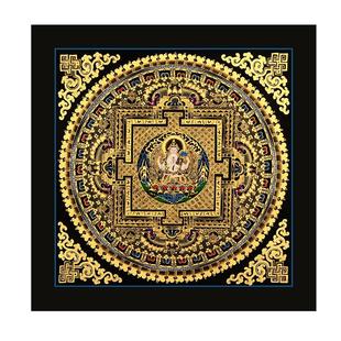 藏村佛像唐卡手绘坛城黄财神白度母绿度母释迦牟尼尼泊尔装饰挂画