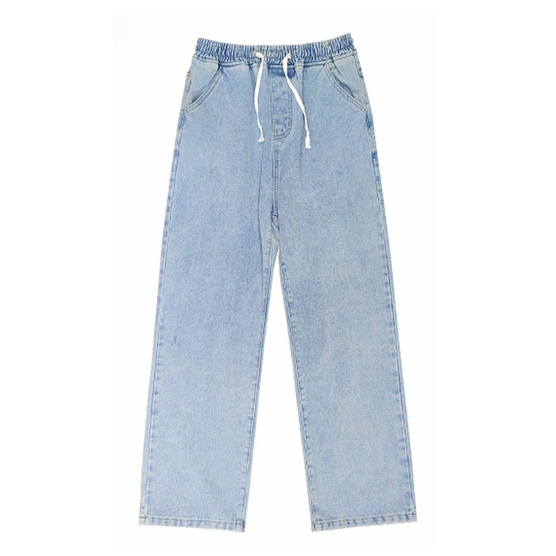 港风男裤子学生韩版牛仔裤宽松直筒长裤春夏季新款九分裤潮流百搭