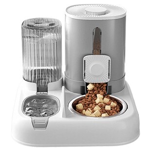 猫碗狗碗猫食盆猫咪猫粮自动喂食器饮水一体猫盆不锈钢宠物喝水碗