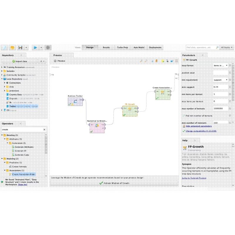 RapidMiner分类聚类回归神经网络关联规则可视化数据分析指导咨询