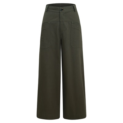 BALIANG「捌樑」悬'Hang'斜纹肌理挺括复古宽松弯刀阔腿休闲长裤