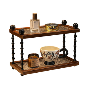 中古风玄关钥匙收纳摆件客厅入户鞋柜餐边柜复古法式软装布置摆画