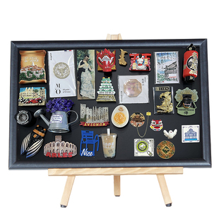 磁吸板小黑板立式冰箱贴展示板吧唧谷子收纳板收集板置物架可定制