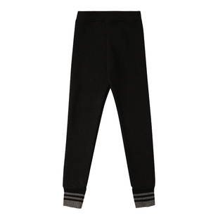 女童打底裤春秋新款纯棉薄绒裤子外穿黑色中大童加绒长裤秋装修身