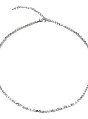 金属串珠女碎银子几何项链颈链