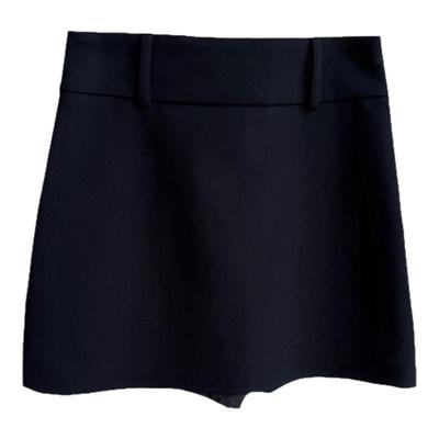 AMR UU◆显腿长 防走光高腰A字半身裙女黑色小个子短款裙裤秋冬新