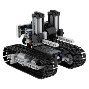 编程遥控双管火炮组装积木坦克重型履带车科技拼装蓝牙模型玩具