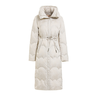 【商场同款】JESSIE简约高级感90鹅绒保暖中长款羽绒服女2025年春