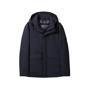 【抑菌白鹅绒】2025秋冬新款男士格雷系中长款保暖羽绒服外套男