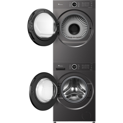 [纯平自由嵌]小天鹅洗烘套装水魔方12KG滚筒洗衣机烘干机628PLUS