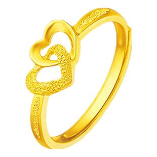 新款24K黄金戒指男女仿金包银活口戒子开口调节指环送妈妈送女友