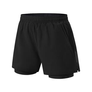 跑步短裤男马拉松运动假两件篮球健身训练带内衬后腰口袋可放手机