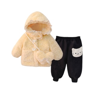 女童套装秋冬款2026新款儿童装洋气时髦女宝宝冬装加绒加厚两件套