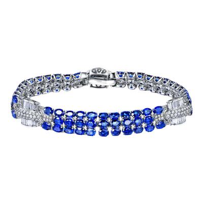 米莱18k金镶嵌蓝宝石手链定制