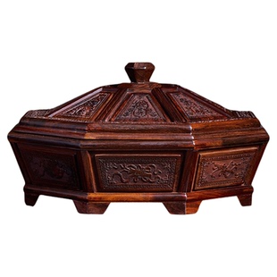 大红酸枝红木干果盘实木九格带盖中式客厅家用瓜子零食糖果盒果盘