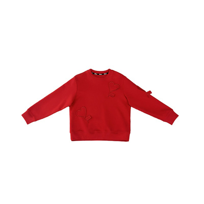 Qimoo淇木25春季新款童装女童爱心棒棒糖套装设计卫衣QSS1TC115A