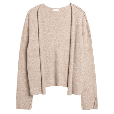 圈圈纱棉混纺无扣针织开衫