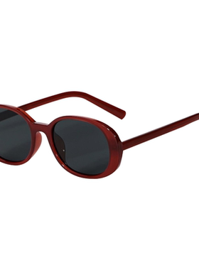 圣诞新年红色墨镜显白圆框UV400防晒旅行拍照限定红框太阳镜女