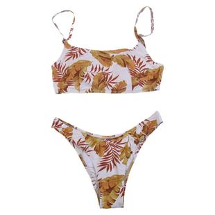 澳洲品牌外贸比基尼冲浪泳衣女热带印花聚拢显瘦性感bikini出口