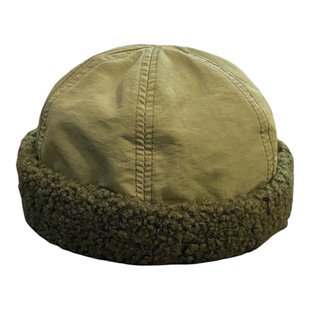 日系复古羊羔绒无檐地主帽男女秋冬保暖瓜皮帽雅痞街头潮流水手帽