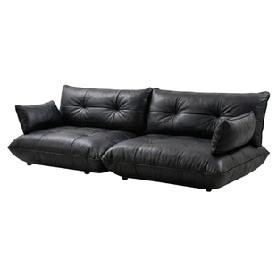 zolle格林沙发/真皮黑色包豪斯中古风模块组合小户型客厅沙发