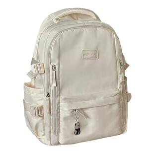 学院风书包女高中生初中女生大学生双肩包简约百搭大容量旅行背包