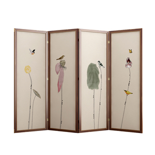 屏风隔断客厅玄关门对门新中式卫生间半墙入户简约现代可移动遮挡