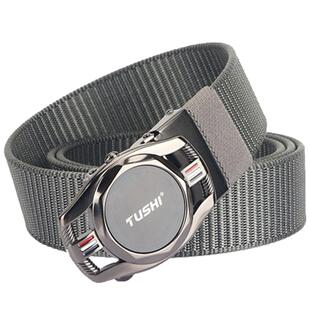 徒狮青年无牙自动扣皮带尼龙帆布腰带户外休闲商务西裤牛仔裤带潮