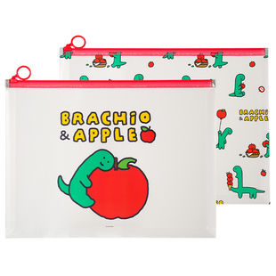 九木杂物社JOGUMANPP拉链袋套装卡通A4袋试卷文件拉链资料袋板夹