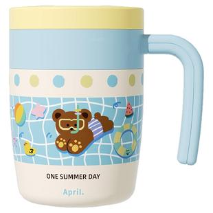 April泡茶保温马克杯茶水分离带茶漏手柄水杯女生办公室桌面杯子