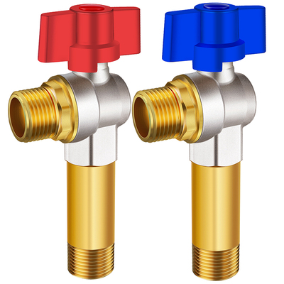 加长球阀大流量三角阀全铜加长款角阀全开球芯阀燃气热水器专用