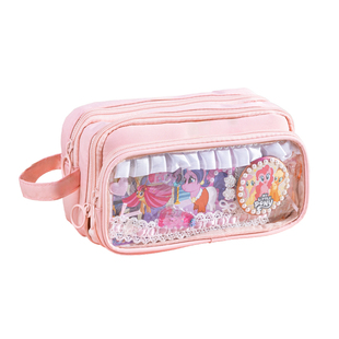 三年二班可拆卸痛包笔袋正版小马宝莉吧唧云宝小卡抽卡DIY透明夹层大容量女生2024新款设计感小众扎痛铅笔盒k