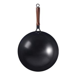 日本超轻铁锅家用圆底炒锅燃气灶专用炒菜锅少油烟无涂层不粘锅