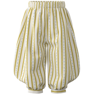 【新品】papa爬爬夏季儿童裤子女童宽松休闲透气柔软条纹灯笼裤