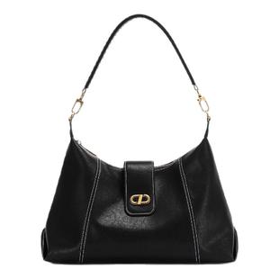 红蜻蜓复古植鞣腋下包包女式新款牛皮时尚高级感月牙包单肩斜挎包