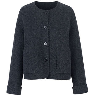 衣香丽影骆驼绒羊毛外套女短款2025年冬装新款小个子双面毛呢大衣