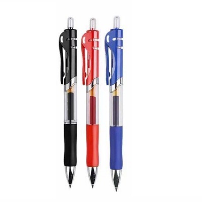 新款按动中性笔水笔碳素黑签字笔学生用水性蓝笔商务办公考试专用刷题老师专用红笔圆珠笔笔芯医生处方笔K35