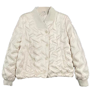 欧货黑色小香风菱格羽绒服女冬季保暖轻薄设计感小众鸭绒短款韩版