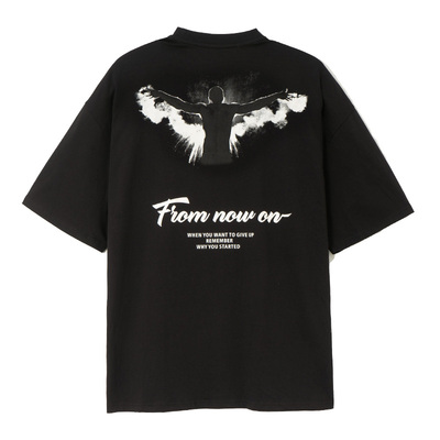 时尚撞色印花短袖T恤男